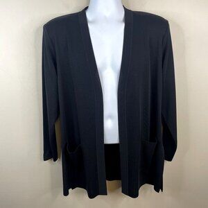 Exclusively Misook Vintage Old Money Cardigan Sweater Large Open Jacket Timeless